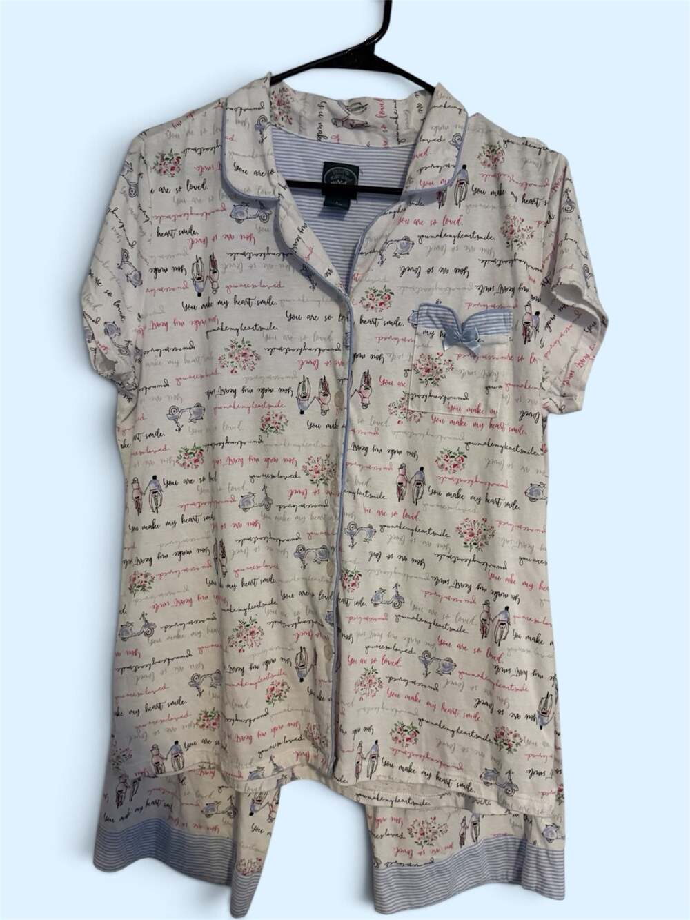 Laura Ashley Two-Piece Pajama Set Size Large